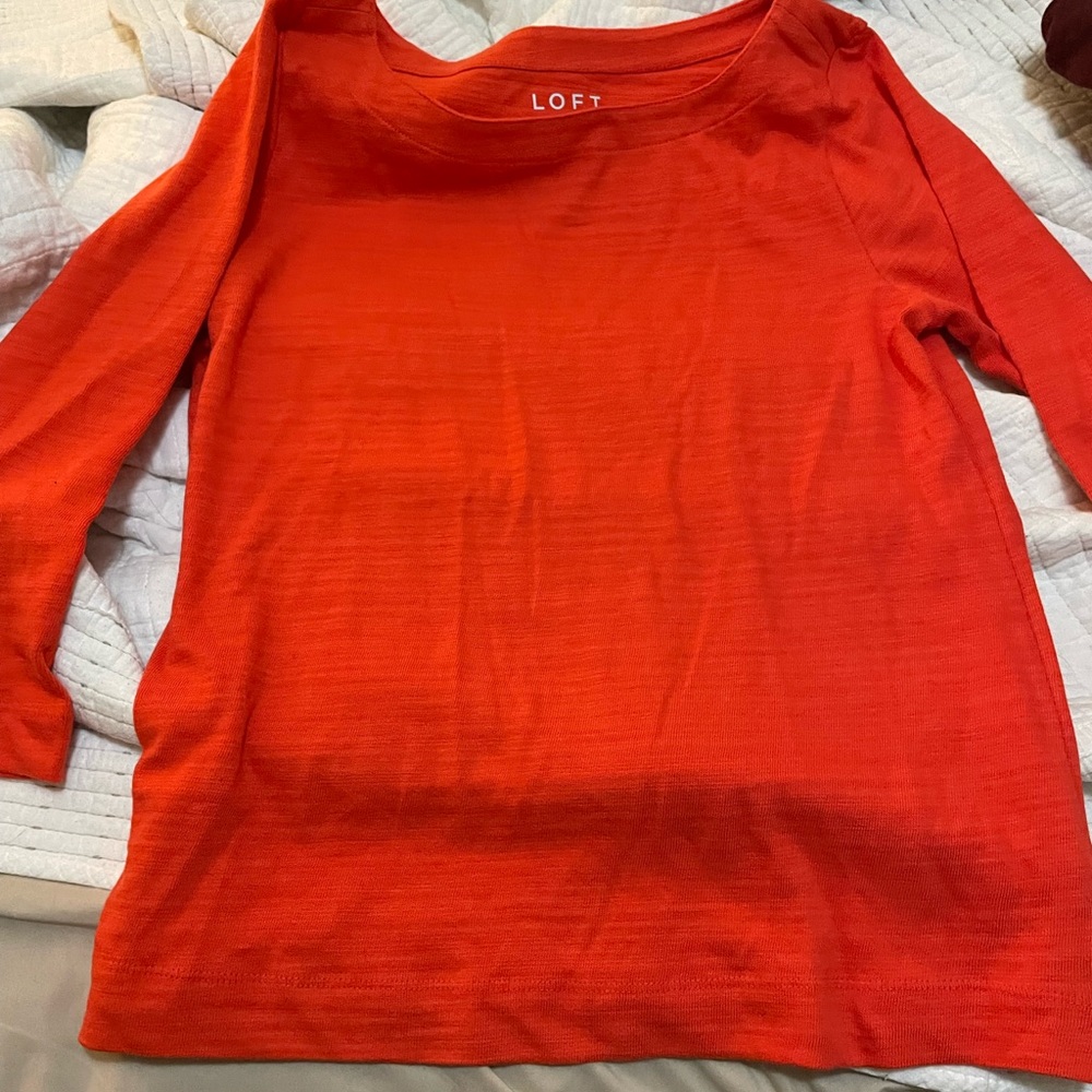 NWOT Loft top orange